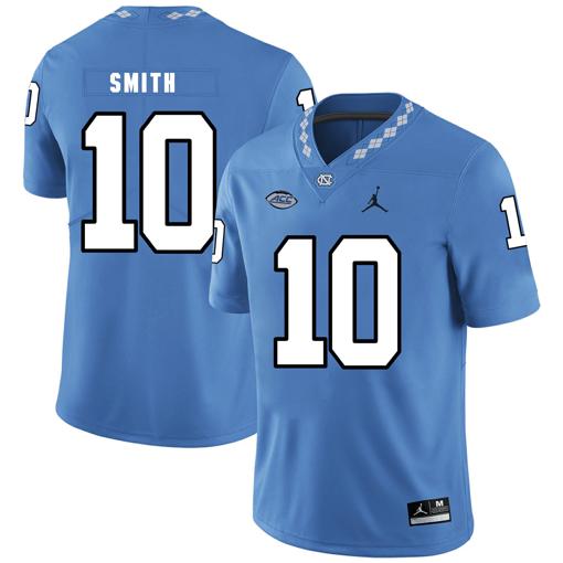 Men's North Carolina Tar Heels #10 Andre Smith NCAA Football Jersey Blue