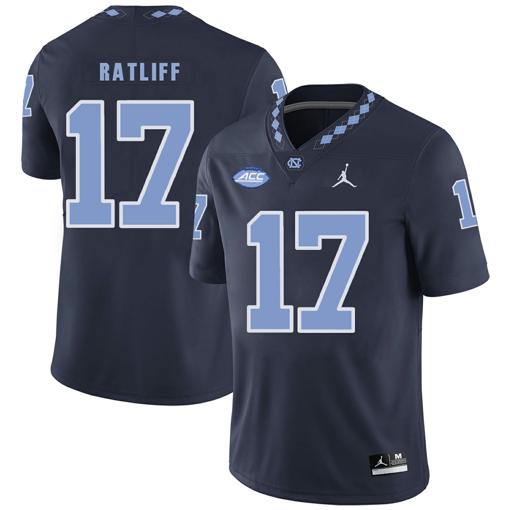 Men's North Carolina Tar Heels #17 Anthony Ratliff Football Jersey Black