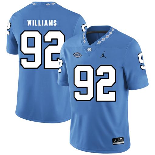 Men's North Carolina Tar Heels #92 Sylvester Williams Football Jersey Blue