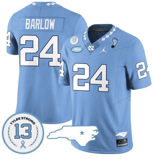 Men's Darwin Barlow Jersey #24 North Carolina Tar Heels Vapor College Football Stitched Blue