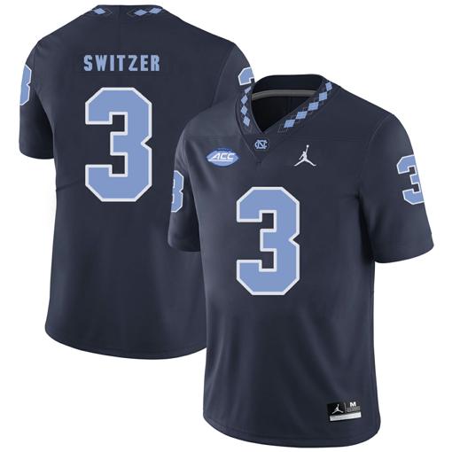 Men's North Carolina Tar Heels #3 Ryan Switzer NCAA Football Jersey Black