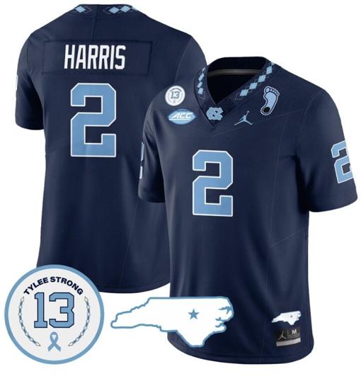 Men's Jakeen Harris Jersey #2 North Carolina Tar Heels Vapor College Football Stitched Navy