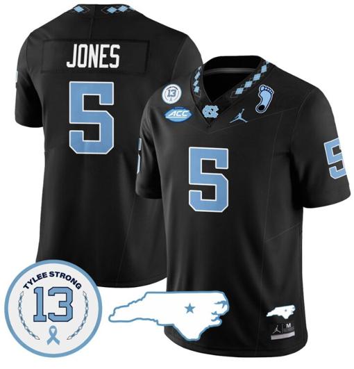 Men's JJ Jones Jersey #5 North Carolina Tar Heels Vapor College Football Stitched Black