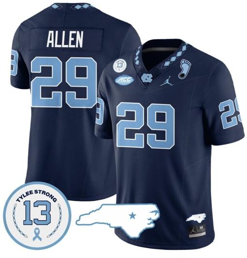 Men's Marcus Allen Jersey #29 North Carolina Tar Heels Vapor College Football Stitched Navy