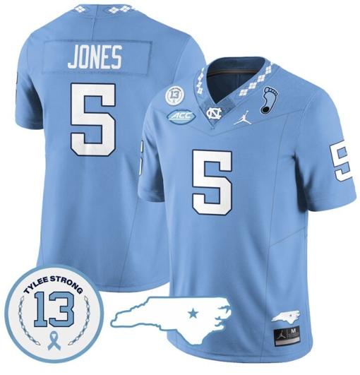 Men's JJ Jones Jersey #5 North Carolina Tar Heels Vapor College Football Stitched Blue