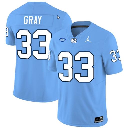 Men's Cedric Gray Jersey #33 North Carolina Tar Heels Vapor Limited College Football Blue