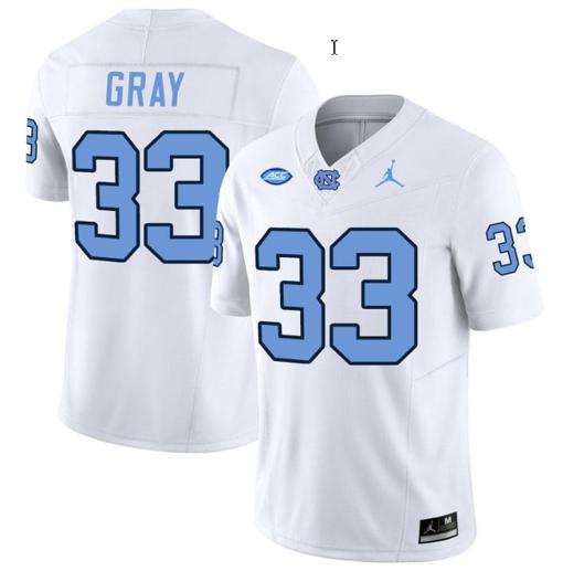 Men's Cedric Gray Jersey #33 North Carolina Tar Heels Vapor Limited College Football White