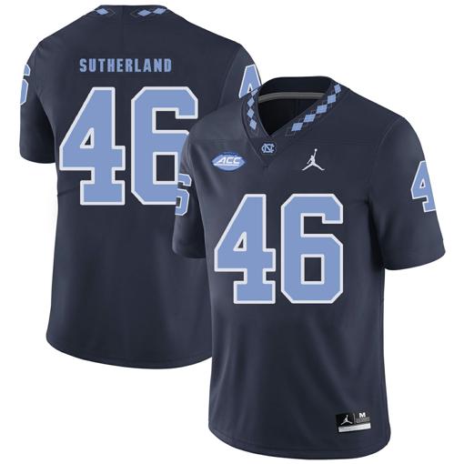 Men's North Carolina Tar Heels #46 Bill Sutherland Football Jersey Black