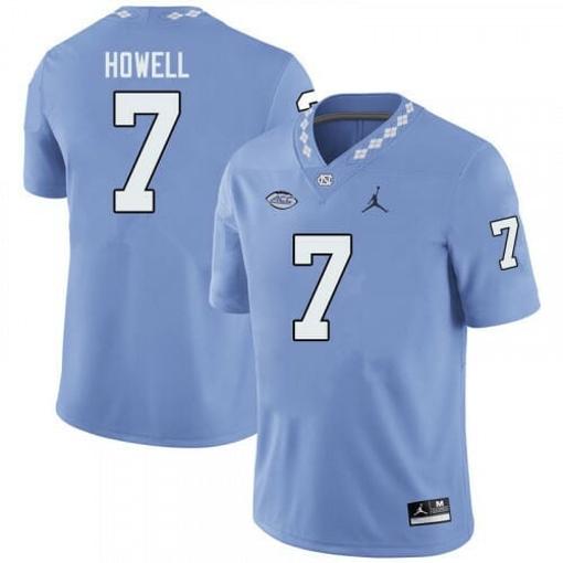 Men's North Carolina Tar Heels #7 Sam Howell College Football Jersey Blue