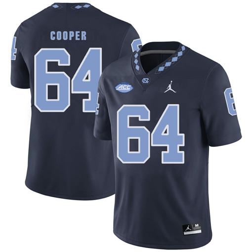 Men's North Carolina Tar Heels #64 Jonathan Cooper Football Jersey Black