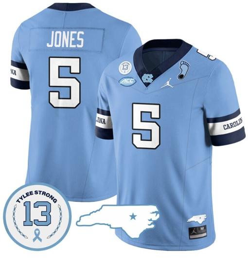 Men's JJ Jones Jersey #5 North Carolina Tar Heels Vapor College Football Stitched Alternate BLue