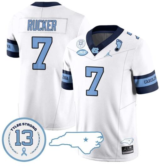 Men's Kaimon Rucker Jersey #7 North Carolina Tar Heels Vapor College Football Stitched Alternate White