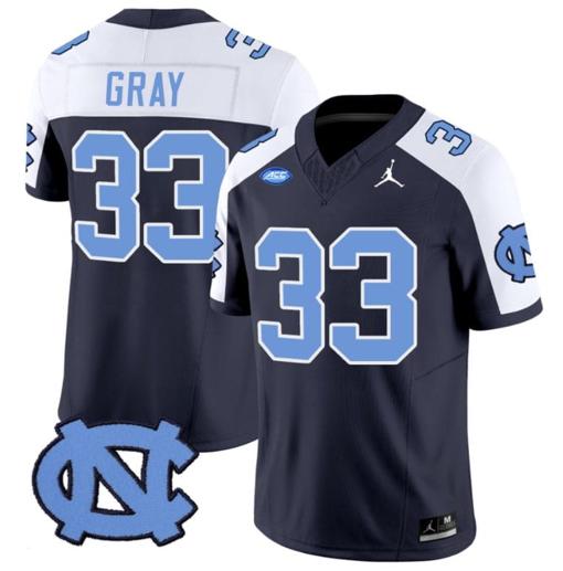 Men's Cedric Gray Jersey #33 North Carolina Tar Heels Vapor Limited College Football Navy Alternate