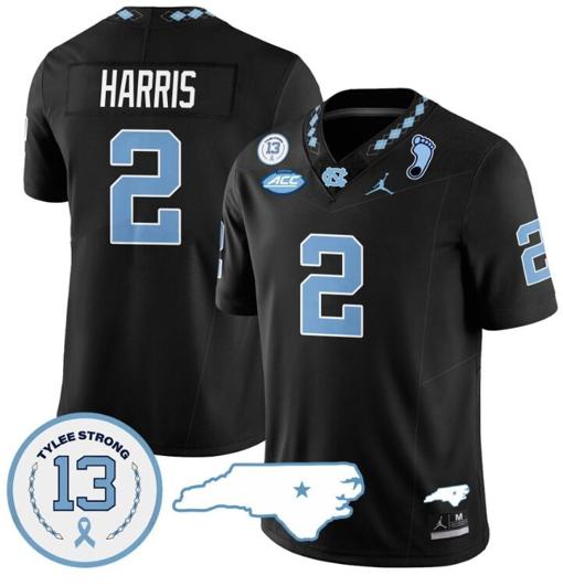 Men's Jakeen Harris Jersey #2 North Carolina Tar Heels Vapor College Football Stitched Black