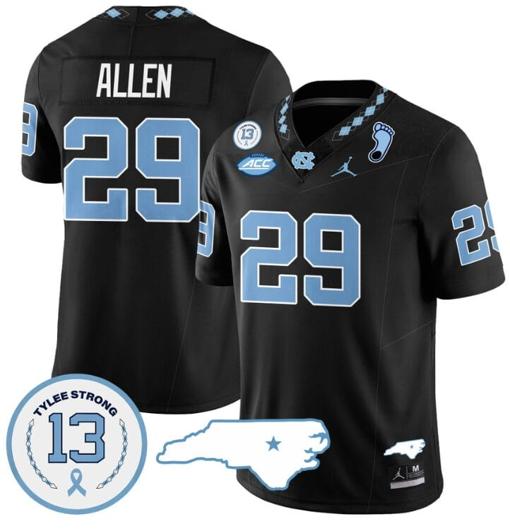 Men's Marcus Allen Jersey #29 North Carolina Tar Heels Vapor College Football Stitched Black