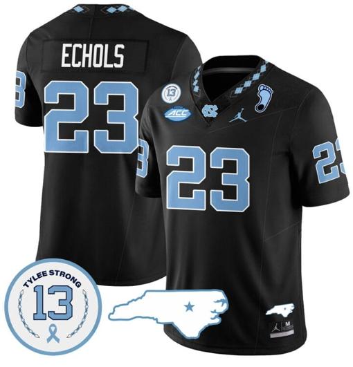 Men's Power Echols Jersey #23 North Carolina Tar Heels Vapor College Football Stitched Black