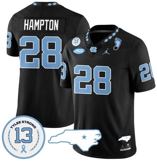 Men's Omarion Hampton Jersey #28 North Carolina Tar Heels Vapor College Football Stitched Black