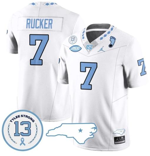 Men's Kaimon Rucker Jersey #7 North Carolina Tar Heels Vapor College Football Stitched White