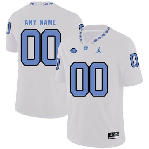 Men's North Carolina Tar Heels Custom Jersey White College Football