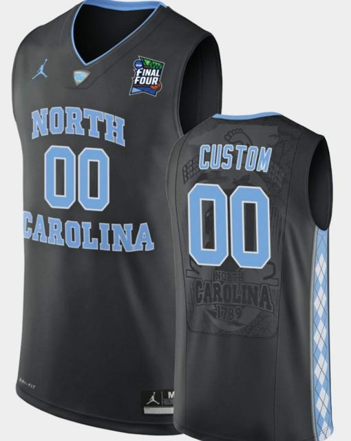 Men's Custom North Carolina Tar Heels Jersey Name and Number College Basketball Final Four Black