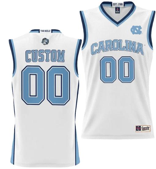 Men's Custom North Carolina Tar Heels Jersey Name and Number NIL College Basketball Lightweight White