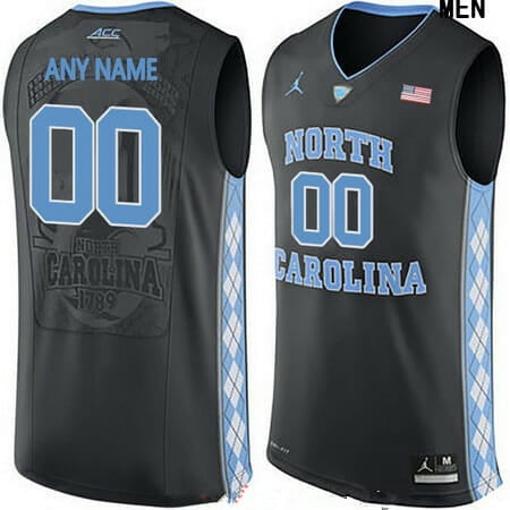 Men's Custom North Carolina Tar Heels Jersey College Basketball Name and Number Black