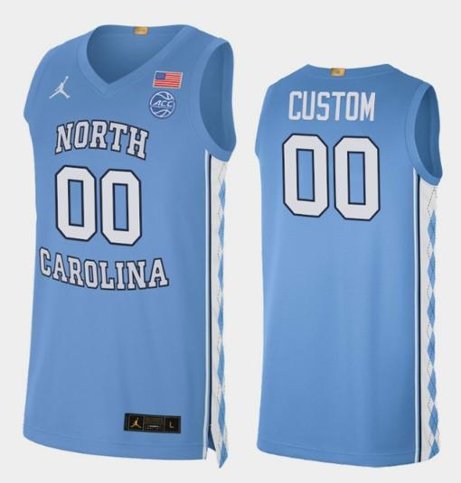 Men's Custom North Carolina Tar Heels Jersey Name and Number College Basketball Blue Alumni