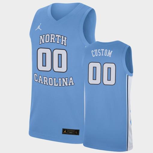 Men's North Carolina Tar Heels Custom Name Number Blue College Basketball Replica Jersey