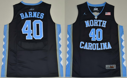 Men's North Carolina Tar Heels #40 Harrison Barnes NCAA Basketball Jersey Black