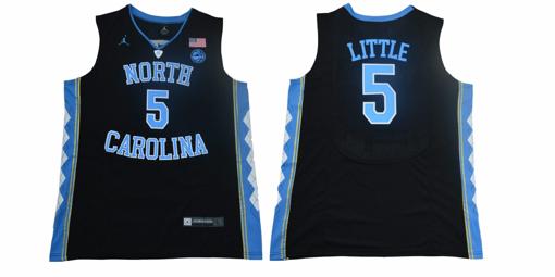 Men's North Carolina Tar Heels #5 Little NCAA Basketball Jersey Black