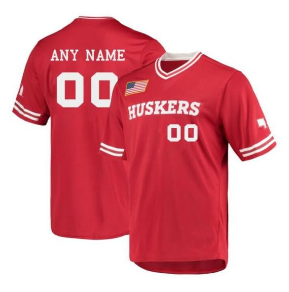 Men's Custom Nebraska Huskers Jersey Name and Number Baseball NCAA College Scarlet