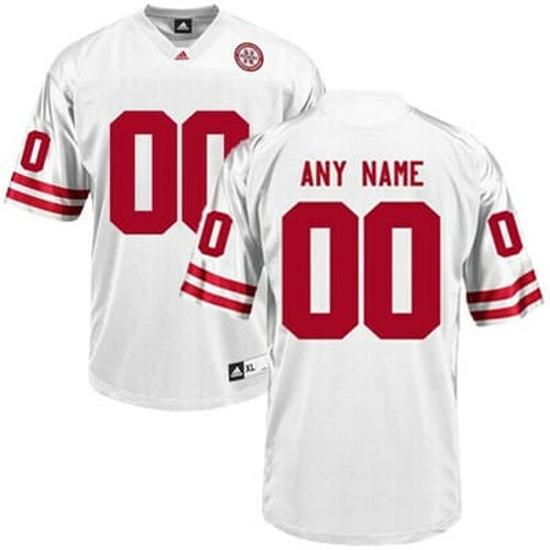 Men's Nebraska Cornhuskers Custom Jersey Name Number College Football White