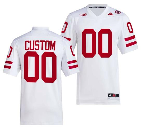 Men's Custom Nebraska Cornhuskers Jersey Name and Number Premier White College Football 2023