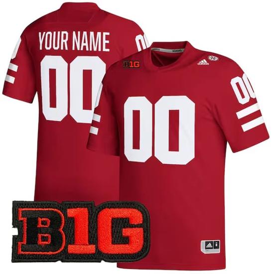 Men's Custom Nebraska Cornhuskers Jersey Name and Number College Football Scarlet Premier All Stitched