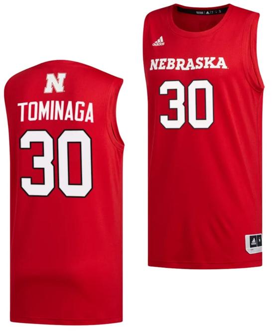 Men's Keisei Tominaga Jersey #30 Nebraska Cornhuskers Basketball Swingman 2023-24 Red