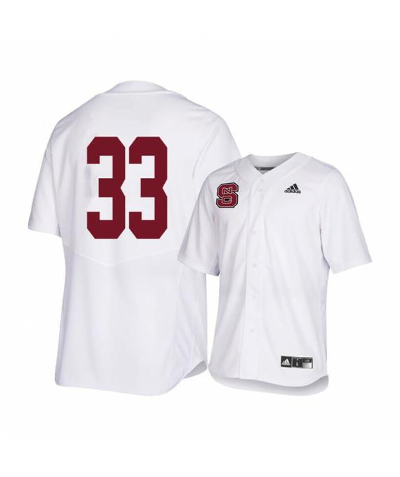 Men's NC State Wolfpack 33 Austin Murr White College Baseball Jersey