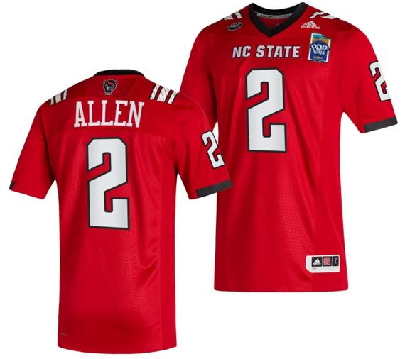 Men's Michael Allen Jersey #2 NC State Wolfpack 2023 Pop-Tarts Bowl Football Red