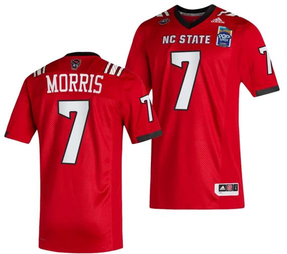 Men's MJ Morris Jersey #7 NC State Wolfpack 2023 Pop-Tarts Bowl Football Red