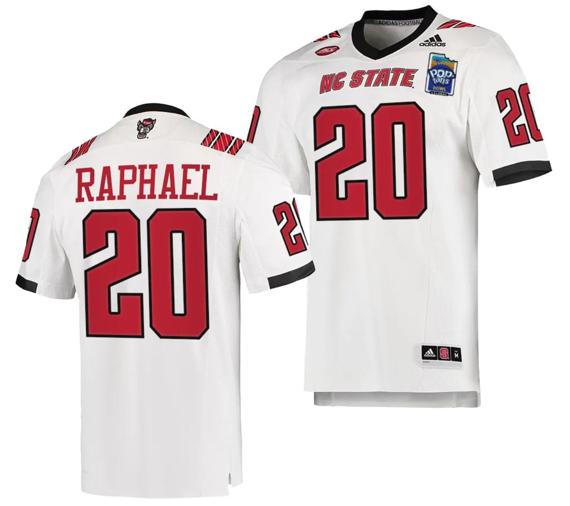 Men's Kendrick Raphael Jersey #20 NC State Wolfpack 2023 Pop-Tarts Bowl Football White