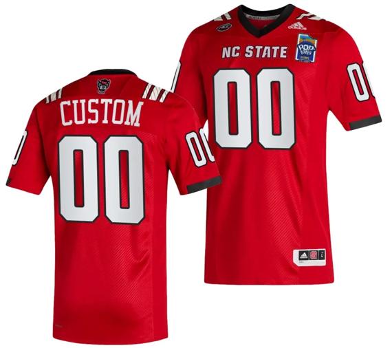 Men's Custom NC State Wolfpack Jersey Name and Number 2023 Pop-Tarts Bowl Football Red