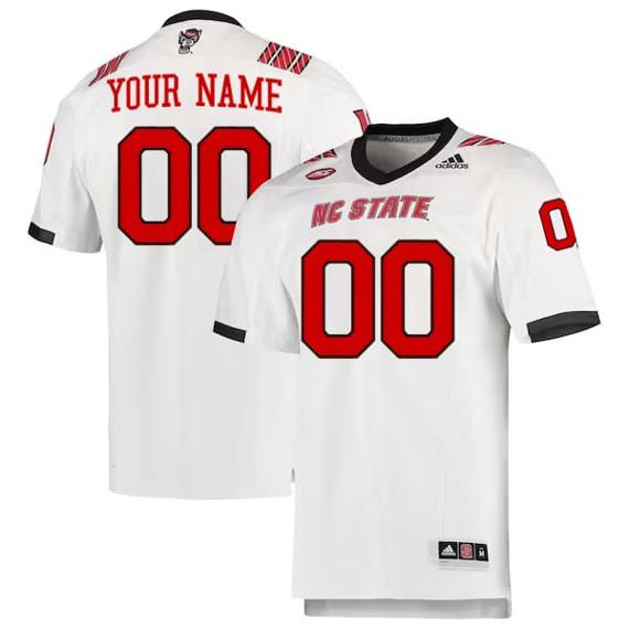 Men's Custom NC State Wolfpack Jersey Name and Number College Football White Away Game All Stitched