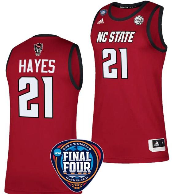 Men's Madison Hayes Jersey #21 NC State Wolfpack Basketball 2024 NCAA March Madness Final Four Red