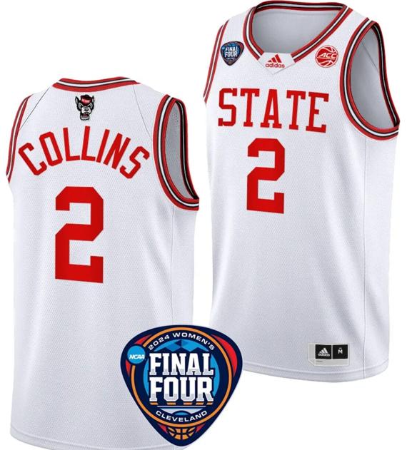 Men's Mimi Collins Jersey #2 NC State Wolfpack Basketball 2024 NCAA March Madness Final Four White