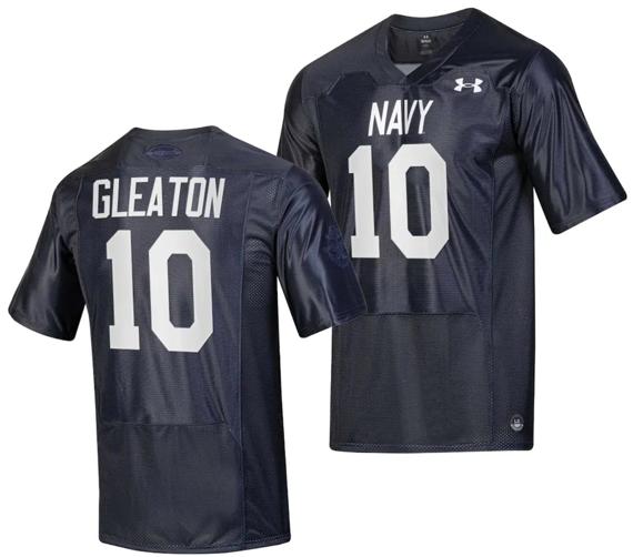 Men's Tedros Gleaton Jersey #10 Navy Midshipmen Silent Service Replica College Football Navy