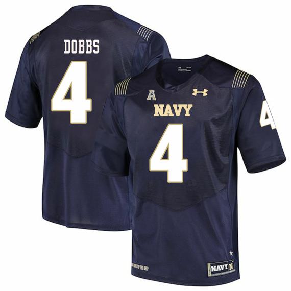 Men's Navy Midshipmen #4 Ricky Dobbs NCAA College Football Jersey