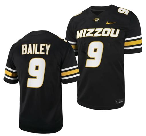 Men's Missouri Tigers #9 Chad Bailey Jersey NCAA College Football 2023 - Black