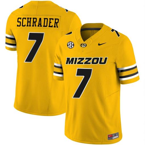 Men's Cody Schrader Jersey #7 Missouri Tigers Vapor Limited College Football Stitched Gold