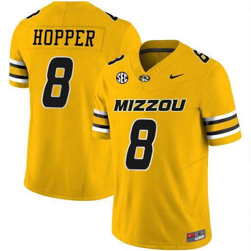 Men's Ty'Ron Hopper Jersey #8 Missouri Tigers Vapor Limited College Football Stitched Gold