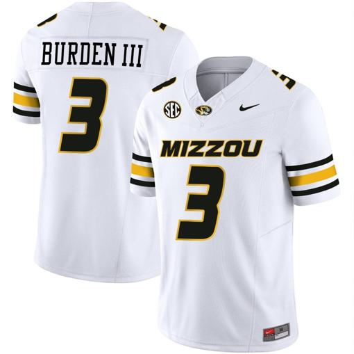 Men's Luther Burden III Jersey #3 Missouri Tigers Vapor Limited College Football Stitched White