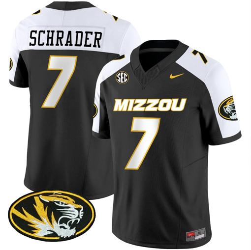 Men's Cody Schrader Jersey #7 Missouri Tigers Vapor Limited College Football Stitched Black Alternate